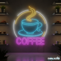 Custom Coffee Shop Logo LED Neon Sign – Personalized Branding Light