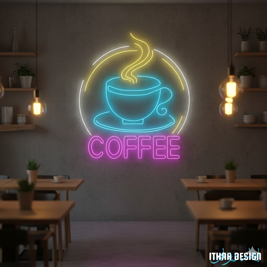 Enseigne Néon LED Personnalisée pour Logo de Café – Lumière Unique – Image 4
