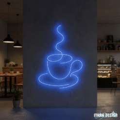 Simple Café Cup LED Neon Sign – Custom Wall Light for Shops & Homes