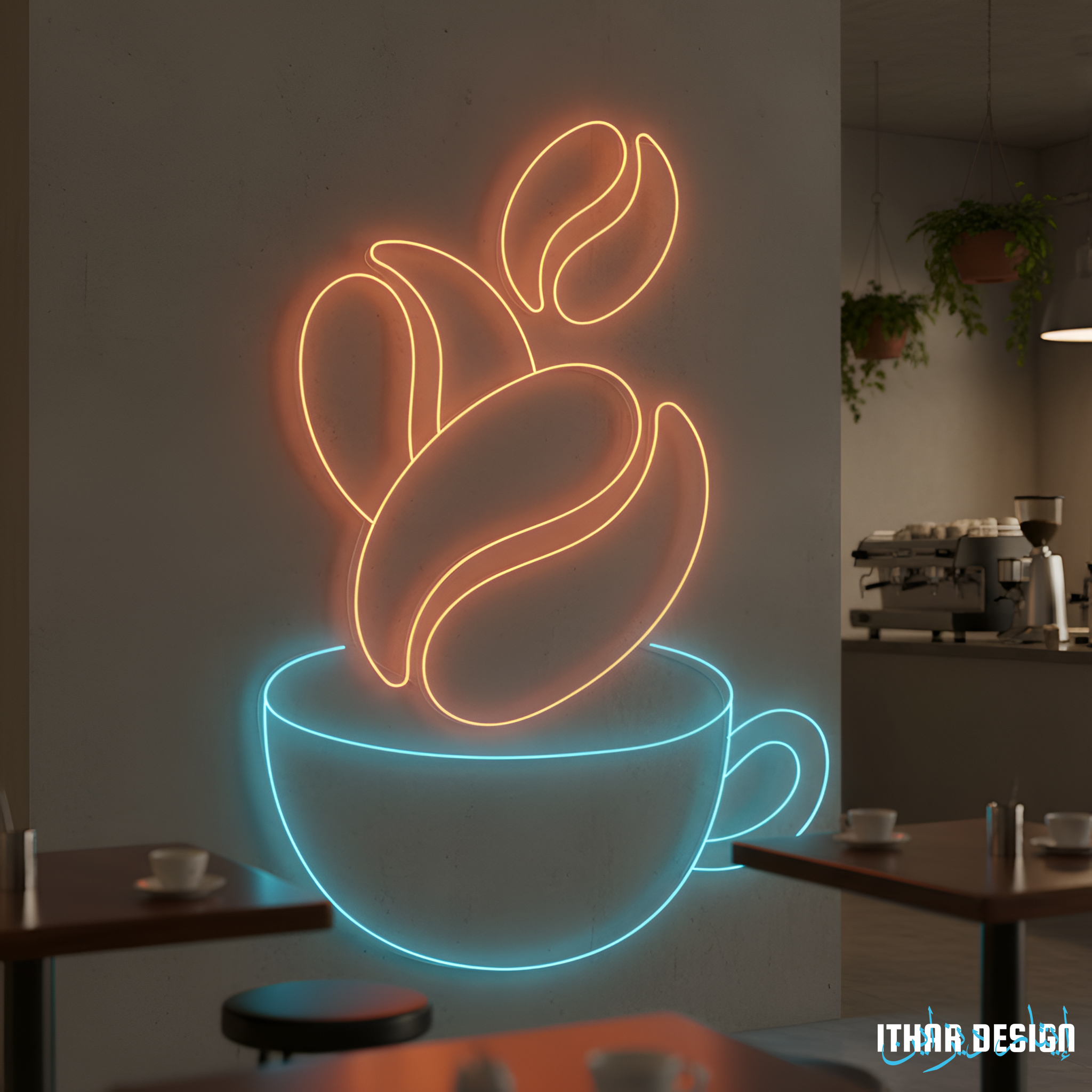 Coffee Cup Beans LED Neon Sign for Coffee Shops - Image 3