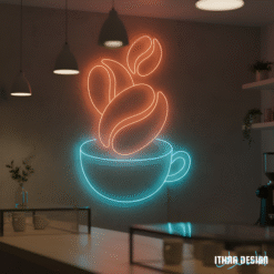 Coffee Cup Beans LED Neon Sign for Coffee Shops