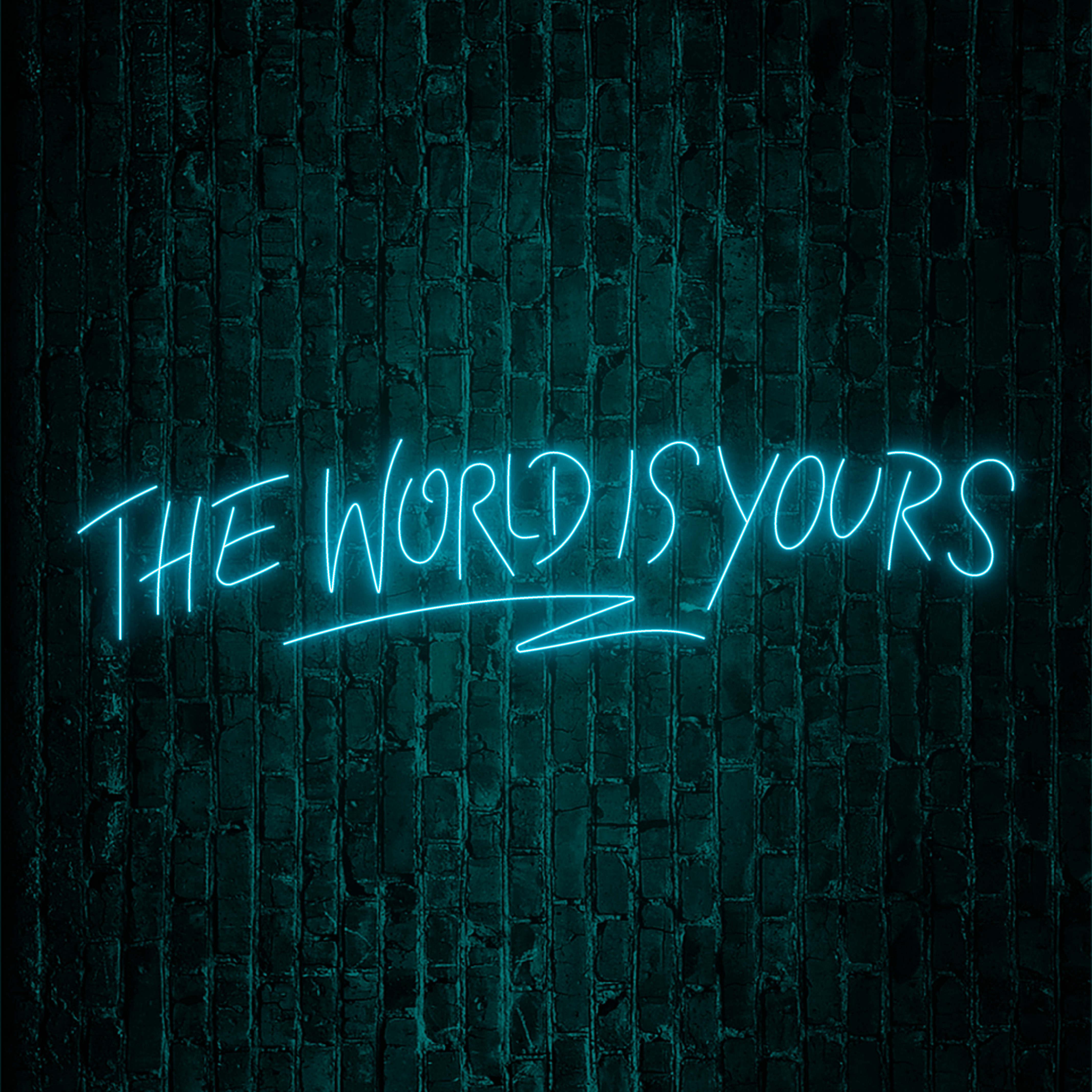 Alternative view of The World Is Yours LED Neon Quote Sign – Custom Light for Home & Business